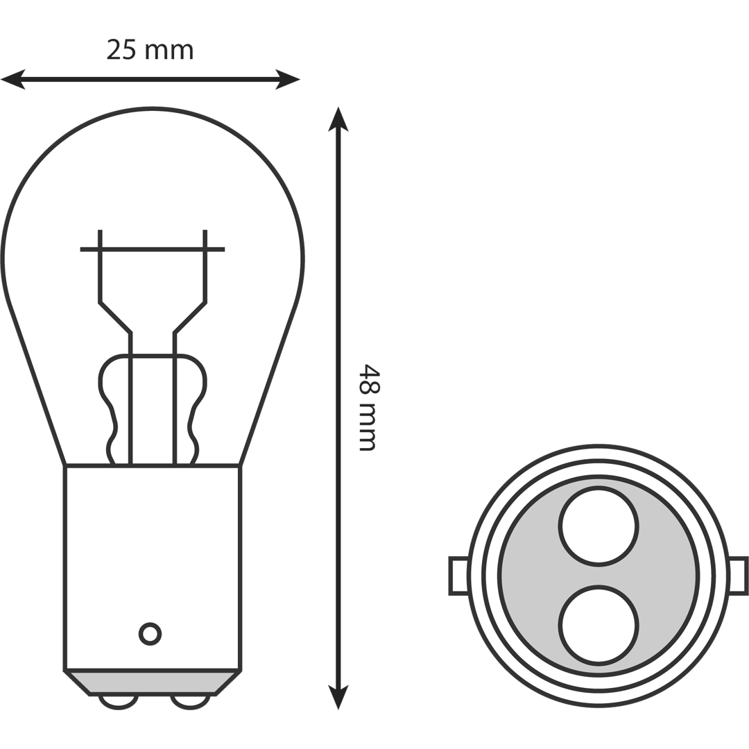 HL244 - STOP/TAIL BULB 12V 21/5W (10/BOX)
