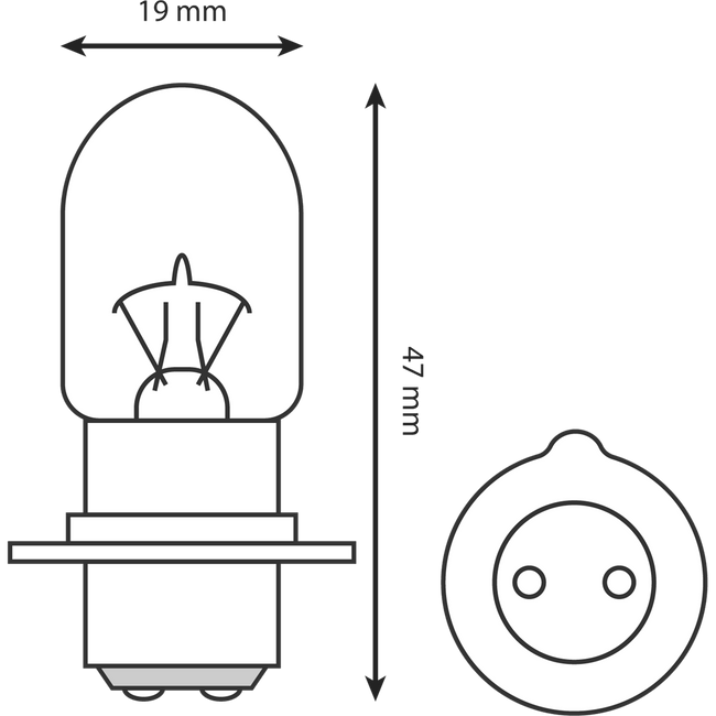 HL364 - H LIGHT BULB 1 PIN 6V 25/25(10/BOX) Hover Image