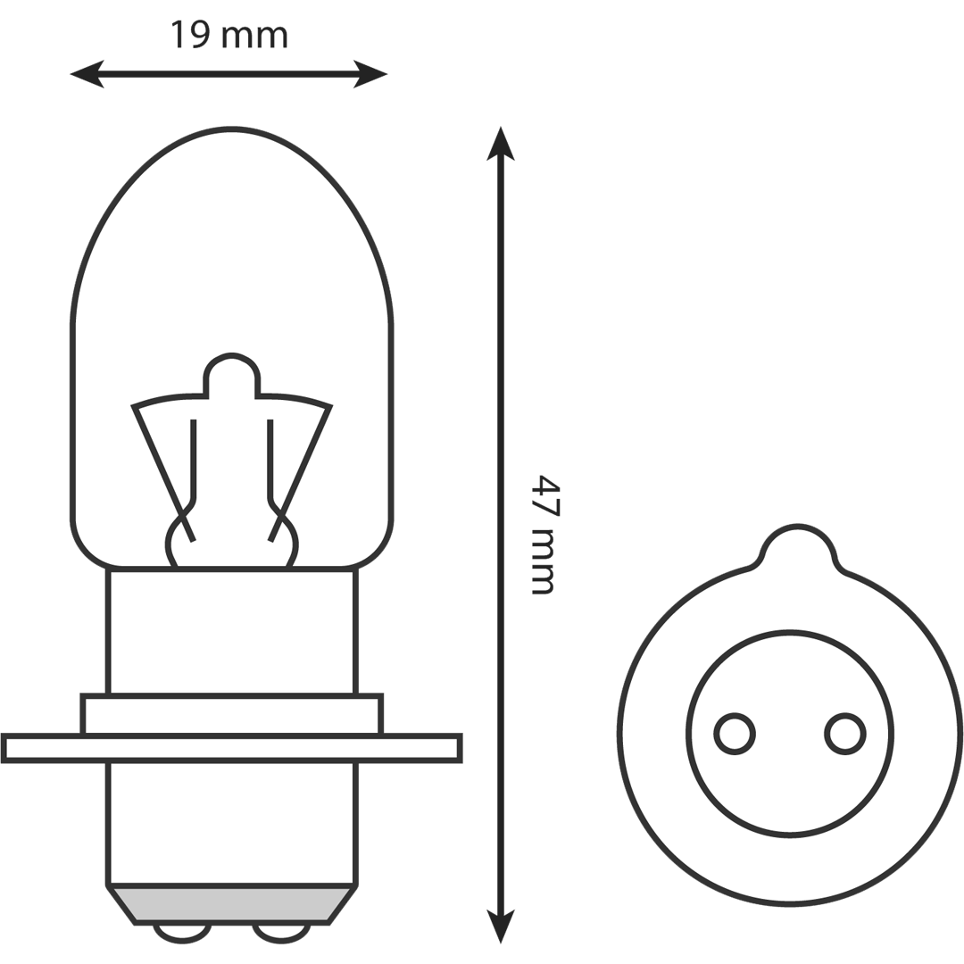 HL368 - H LIGHT BULB 1 PIN 12V 35/35(10/BOX)