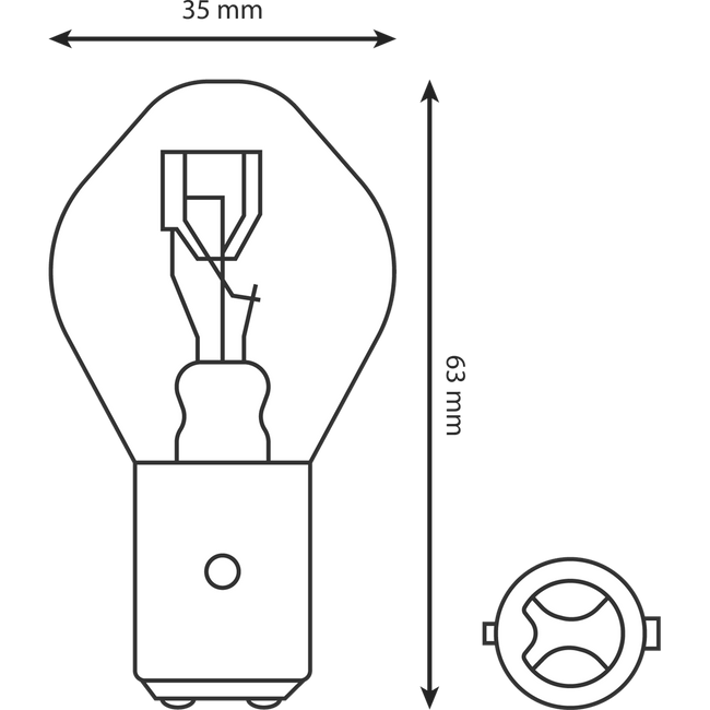 HL406 - H LIGHT BULB 12V 35/35 EURO BASE(10/BOX) Hover Image