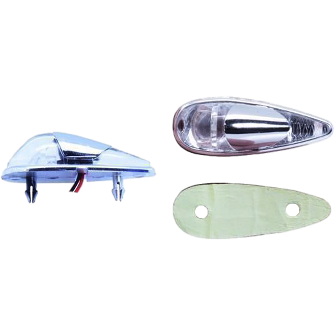 IU36 - MICRO TEARDROP F/MOUNT IND CHROME (PAIR)