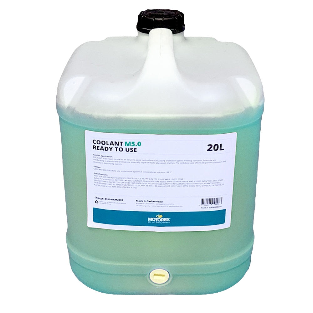 Motorex Coolant M5.0 Ready to Use - 20 Litre Drum
