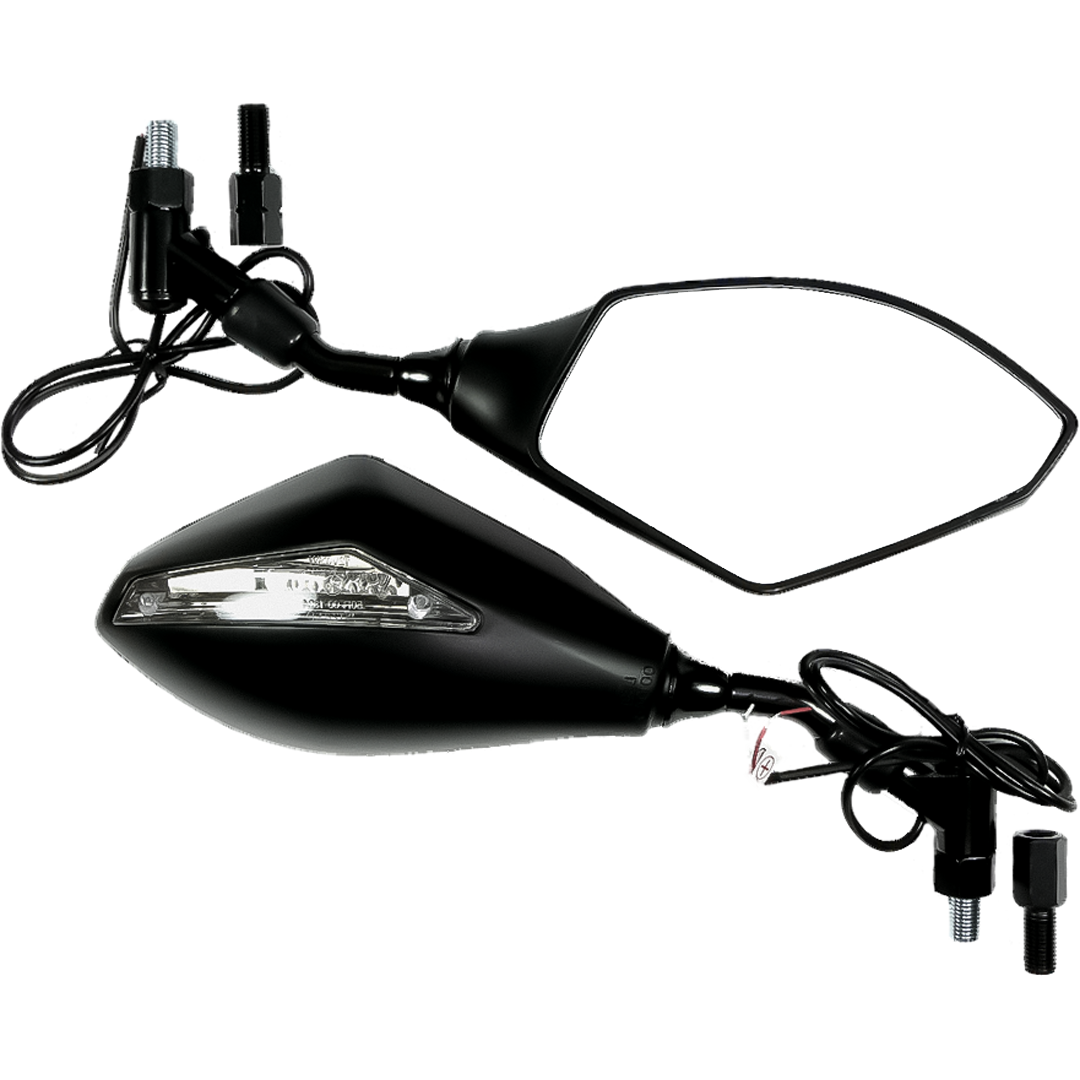 MU31L - RACE TECH MIRROR/LED IND L/H BLACK