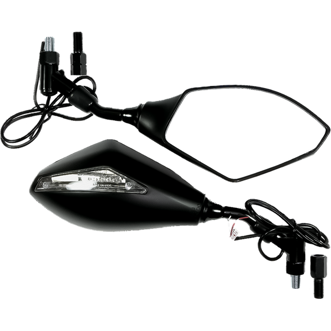 MU31L - RACE TECH MIRROR/LED IND L/H BLACK Hover Image