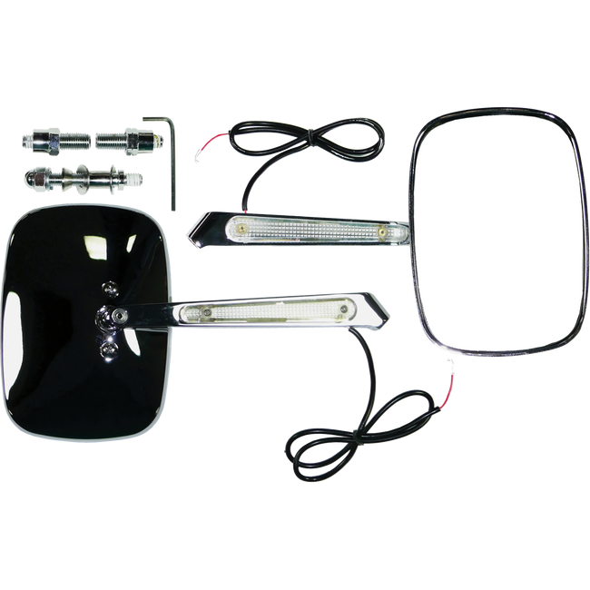 MU39 - UNI RECT MIRROR LED INDICATOR CHROME Hover Image