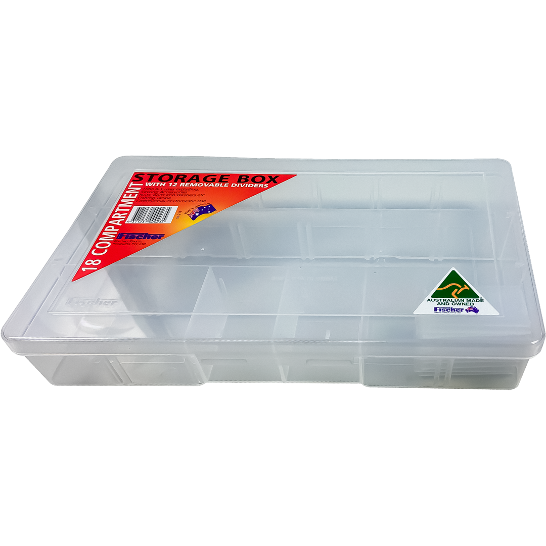 PB18R - PARTS BOX - 18 COMPARTMENT REMOVABLE DIVIDERS