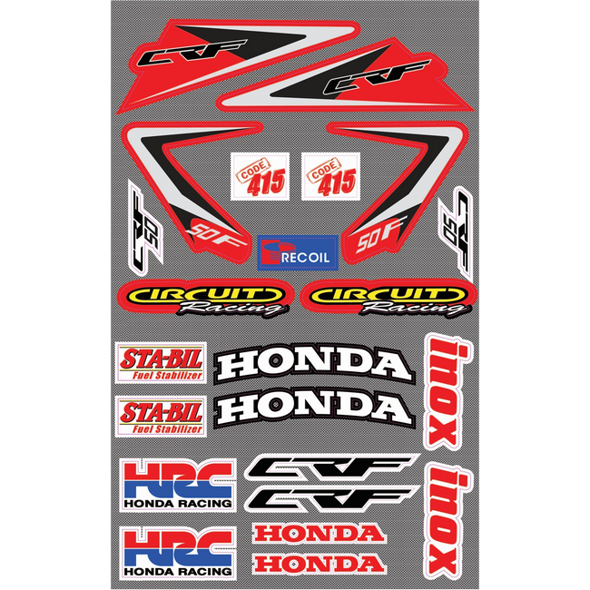 PROCRF50A - ECONOMY CRF50 HONDA STICKER KIT Hover Image