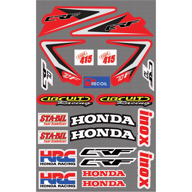 PROCRF70A - ECONOMY CRF70 HONDA STICKER KIT Hover Image