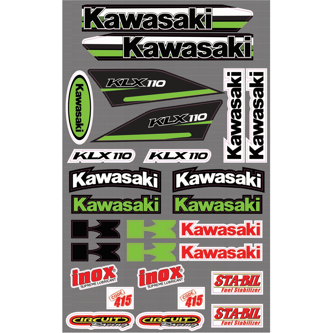 PROKLX110A - ECONOMY KLX110 KAWASAKI STICKER KIT