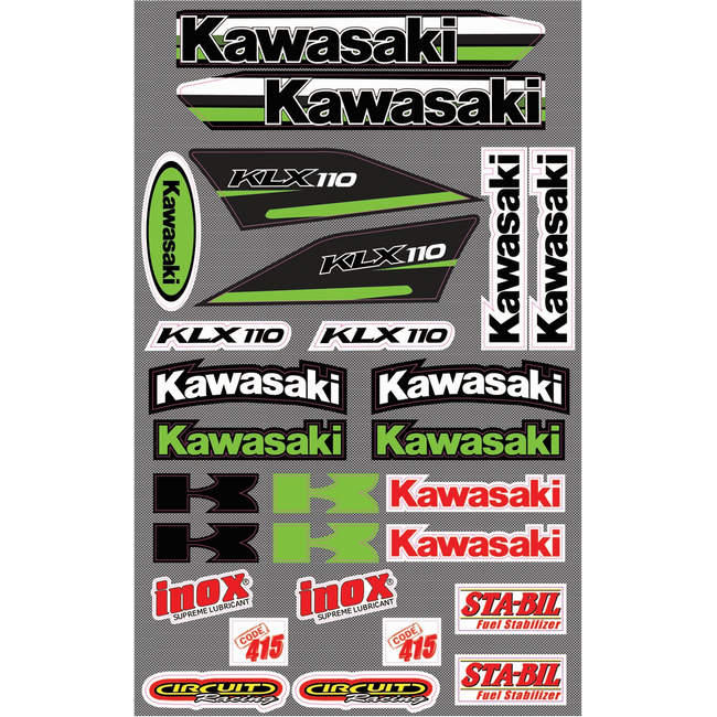 PROKLX110A - ECONOMY KLX110 KAWASAKI STICKER KIT Hover Image