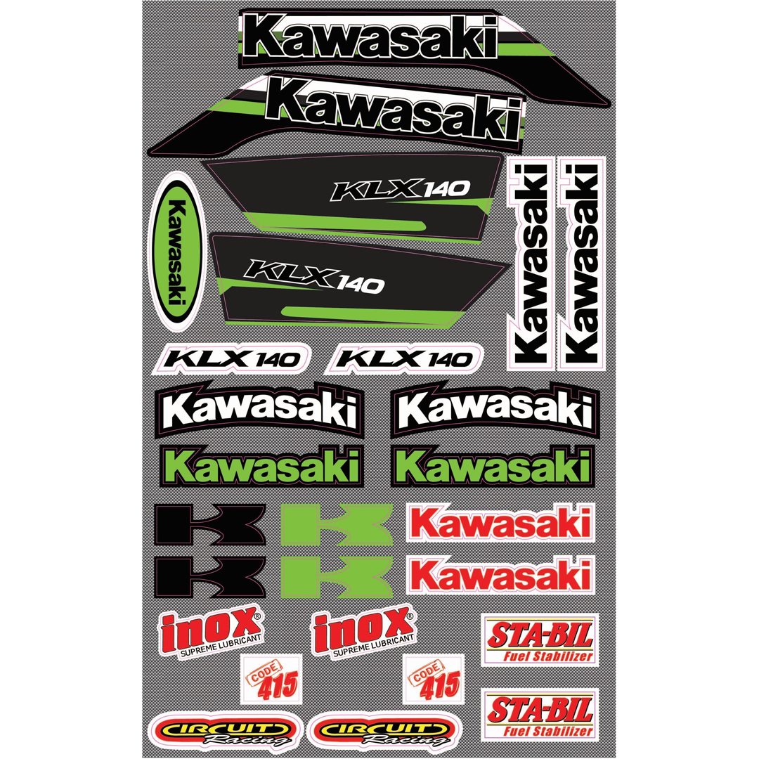 PROKLX140A - ECONOMY KLX140 KAWASAKI STICKER KIT