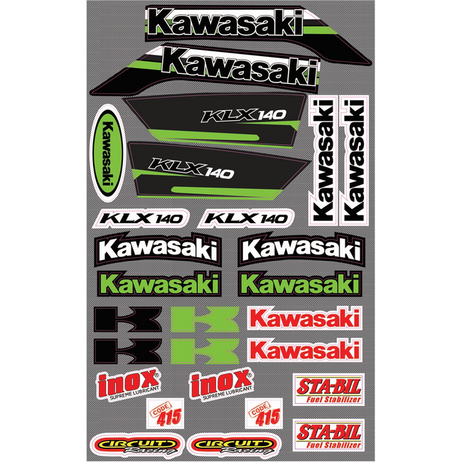 PROKLX140A - ECONOMY KLX140 KAWASAKI STICKER KIT Hover Image