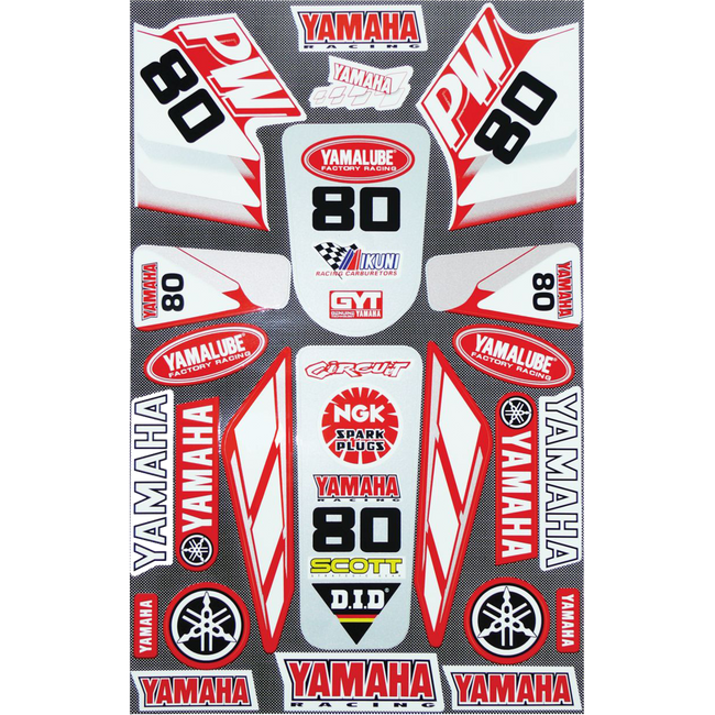 PROPW80R - YAMAHA PW80 STICKER KIT RED Hover Image