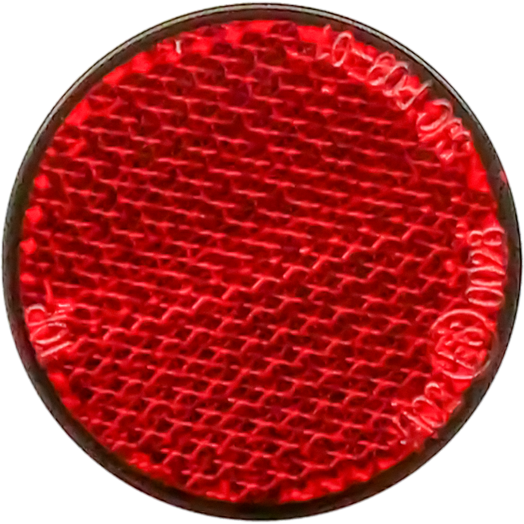 RF5 - REFLECTOR ROUND 39MM DIA STICK ON (RED)