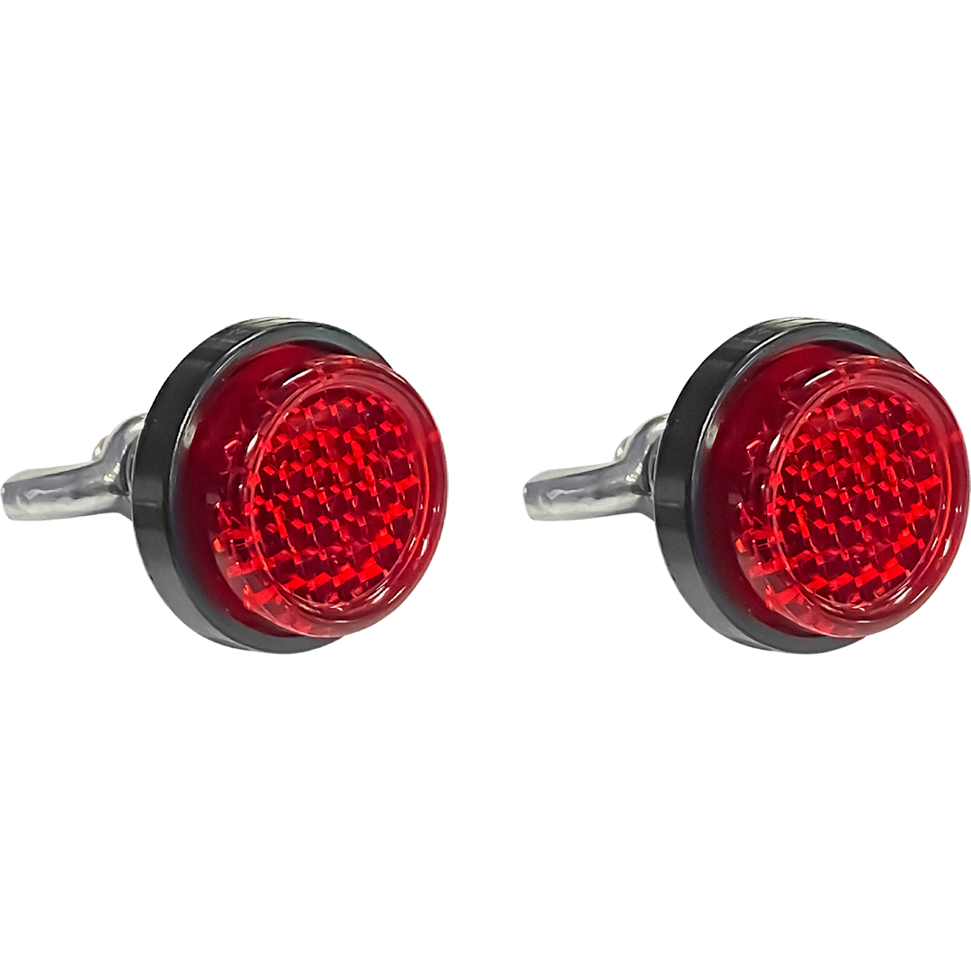 RF6 - REFLECTOR ROUND 25MM BOLT ON RED (PAIR)