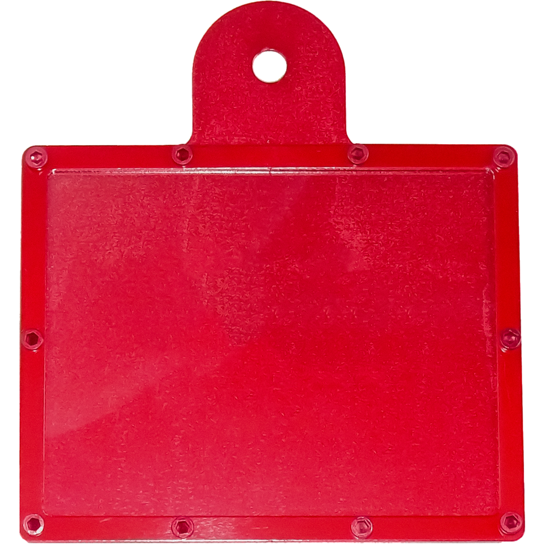 RH1R - ALLOY REGO LABEL HOLDER RED