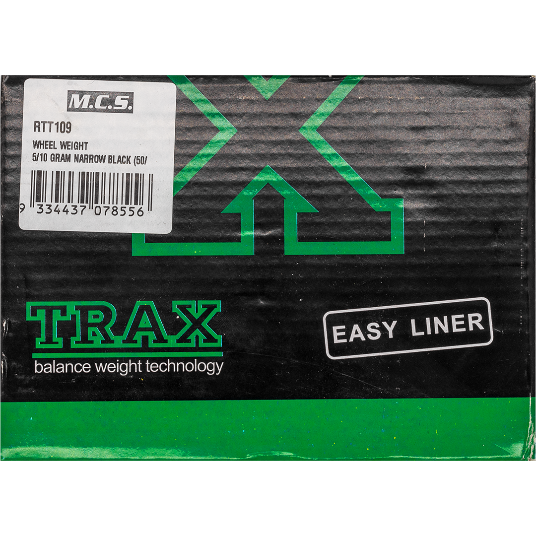RTT109 - WHEEL WEIGHT 5/10 GRAM NARROW BLACK (50/BOX)
