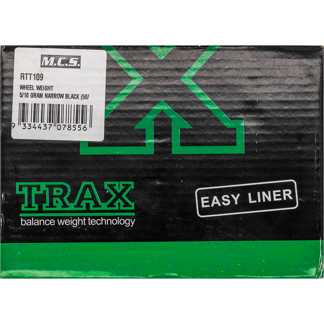 RTT109 - WHEEL WEIGHT 5/10 GRAM NARROW BLACK (50/BOX) Hover Image