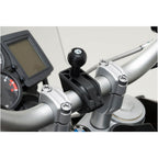 1" ball kit. Incl. M6/M8 screws, handelbar clamp for diam 22-28mm.