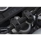 Bar back variable for diam22 handlebars. H=25mm. Back 5/10/15/20/25/30 mm. Black.