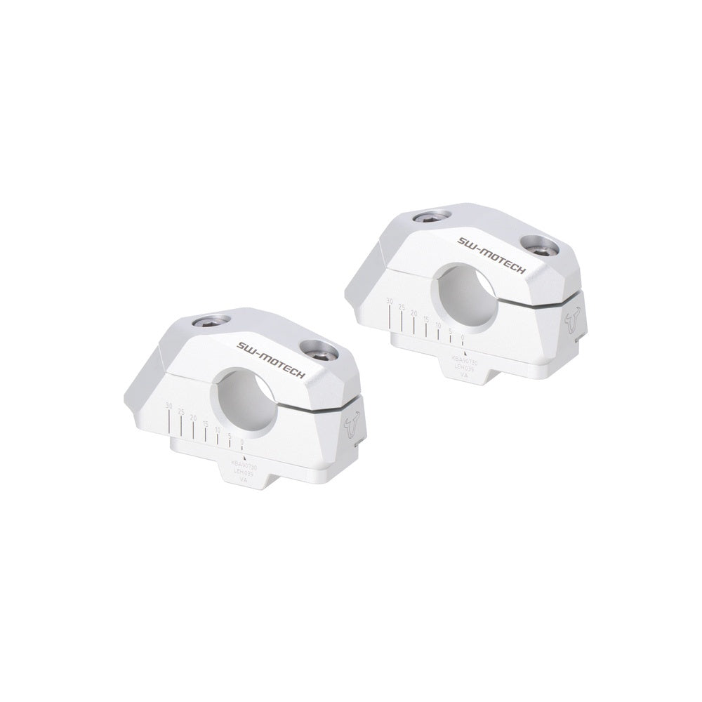 Bar back variable for diam22 handlebars. H=25mm. Back 5/10/15/20/25/30 mm. Silver.