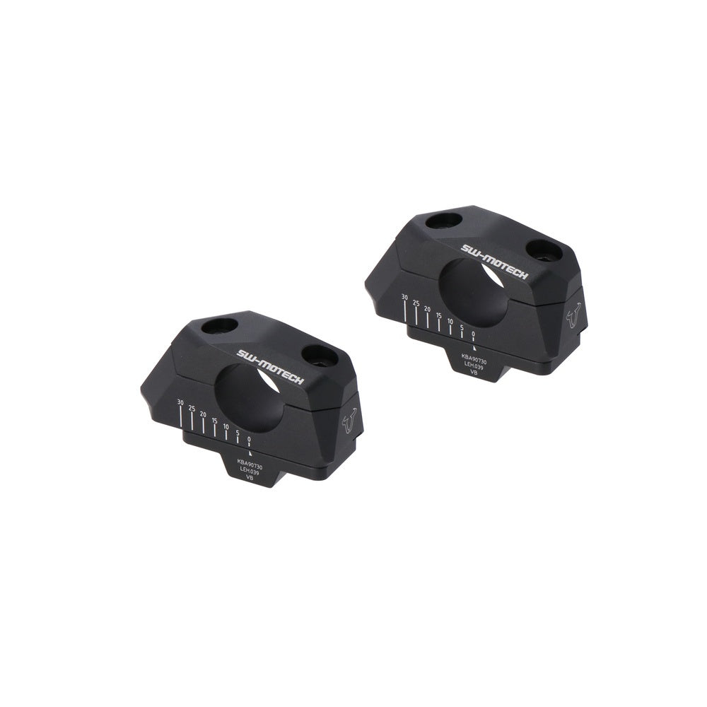 Bar back variable for diam28 handlebars. H=28mm. Back 5/10/15/20/25/30 mm. Black.
