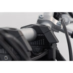 Bar back variable for diam28 handlebars. H=28mm. Back 5/10/15/20/25/30 mm. Black.