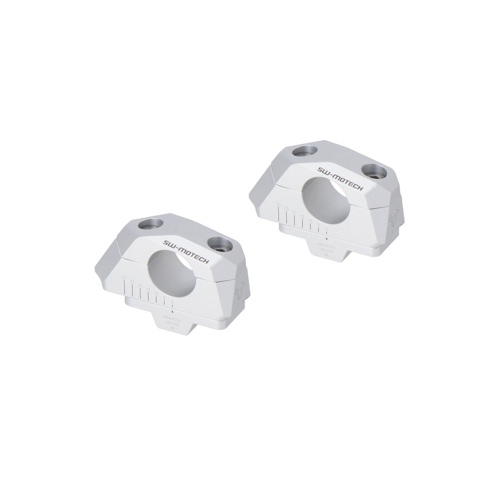 Bar back variable for diam28 handlebars. H=28mm. Back 5/10/15/20/25/30 mm. Silver.