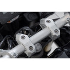 Bar back variable for diam28 handlebars. H=28mm. Back 5/10/15/20/25/30 mm. Silver.
