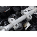 Bar back variable for diam28 handlebars. H=28mm. Back 5/10/15/20/25/30 mm. Silver.