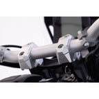 Bar back variable for diam28 handlebars. H=28mm. Back 5/10/15/20/25/30 mm. Silver.