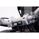 Bar back variable for diam28 handlebars. H=28mm. Back 5/10/15/20/25/30 mm. Silver.