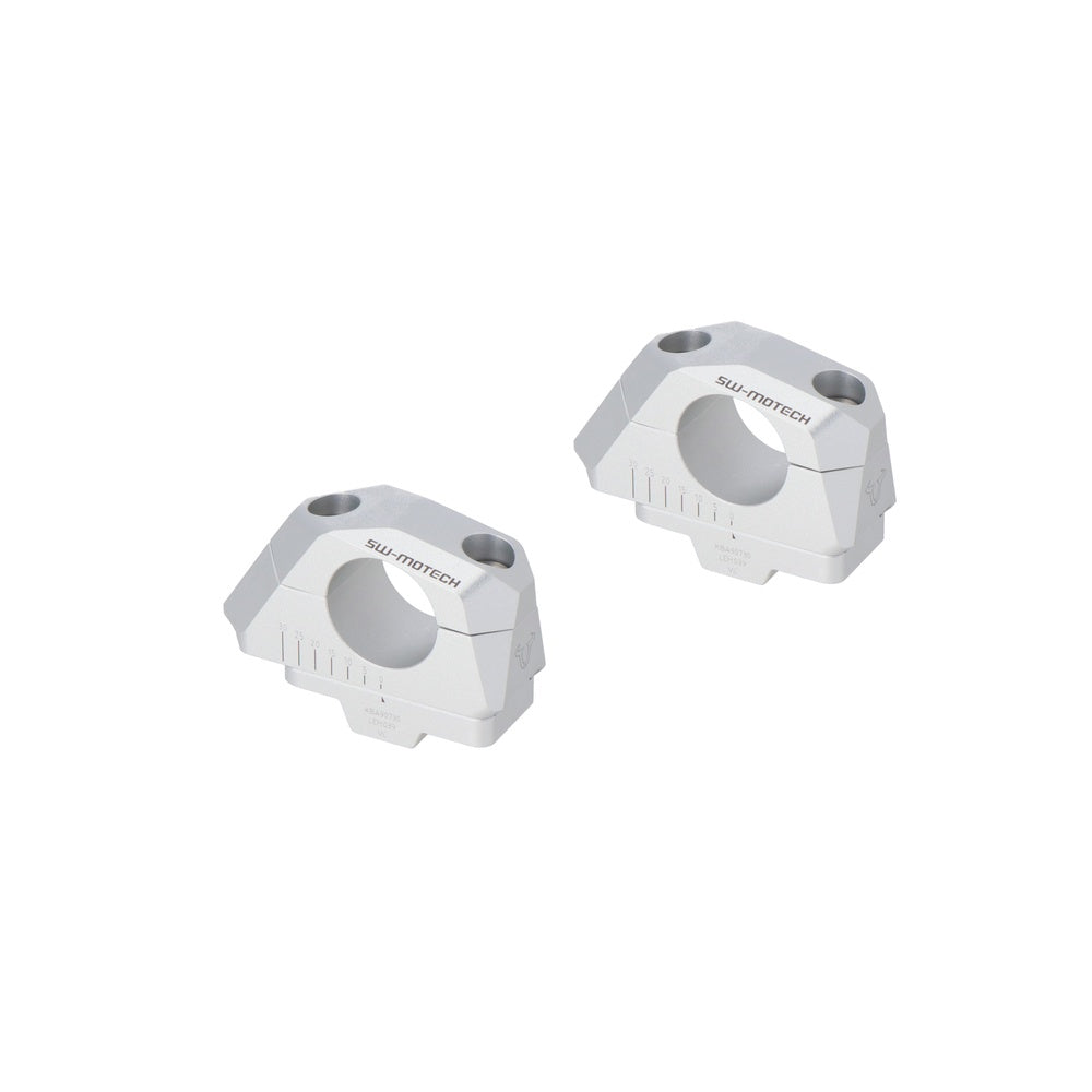 Bar back variable for diam32 handlebars. H=32mm. Back 5/10/15/20/25/30 mm. Silver.
