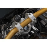 Bar back variable for diam32 handlebars. H=32mm. Back 5/10/15/20/25/30 mm. Silver.