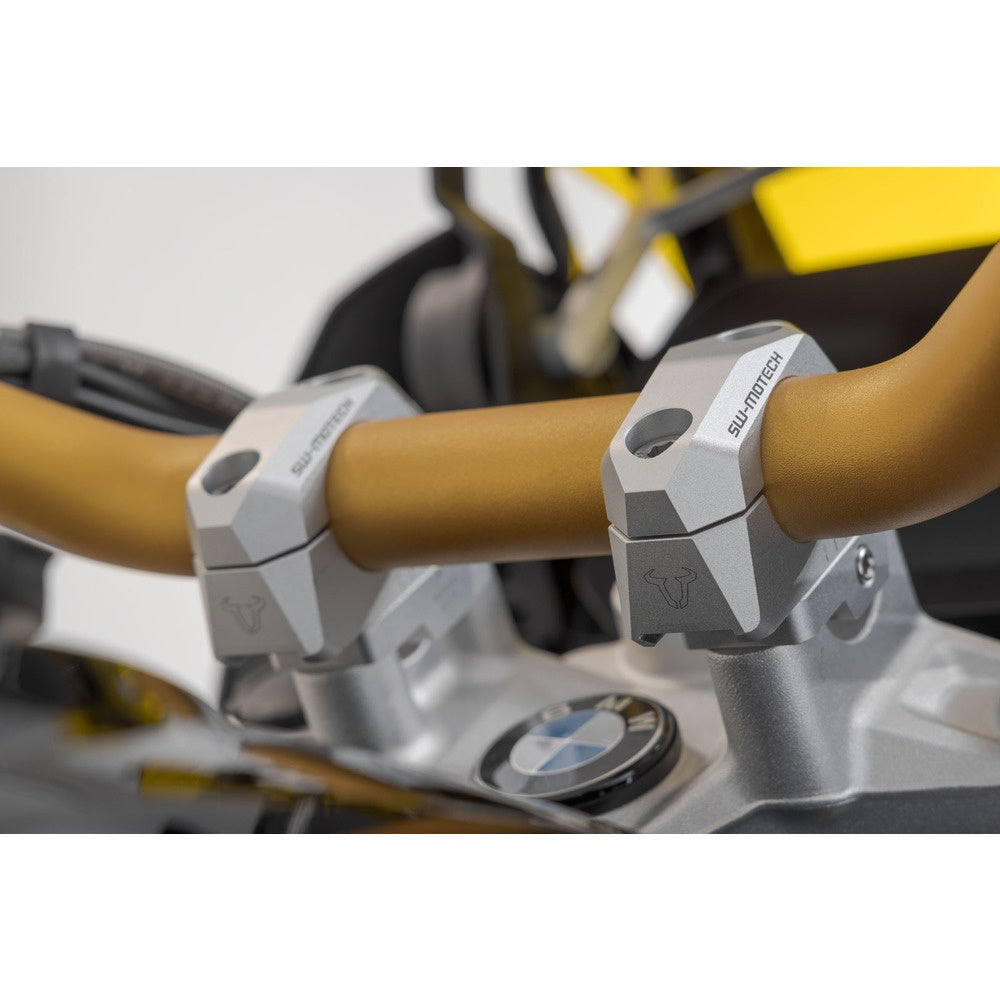 Bar back variable for diam32 handlebars. H=32mm. Back 5/10/15/20/25/30 mm. Silver.