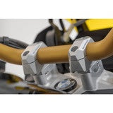 Bar back variable for diam32 handlebars. H=32mm. Back 5/10/15/20/25/30 mm. Silver.