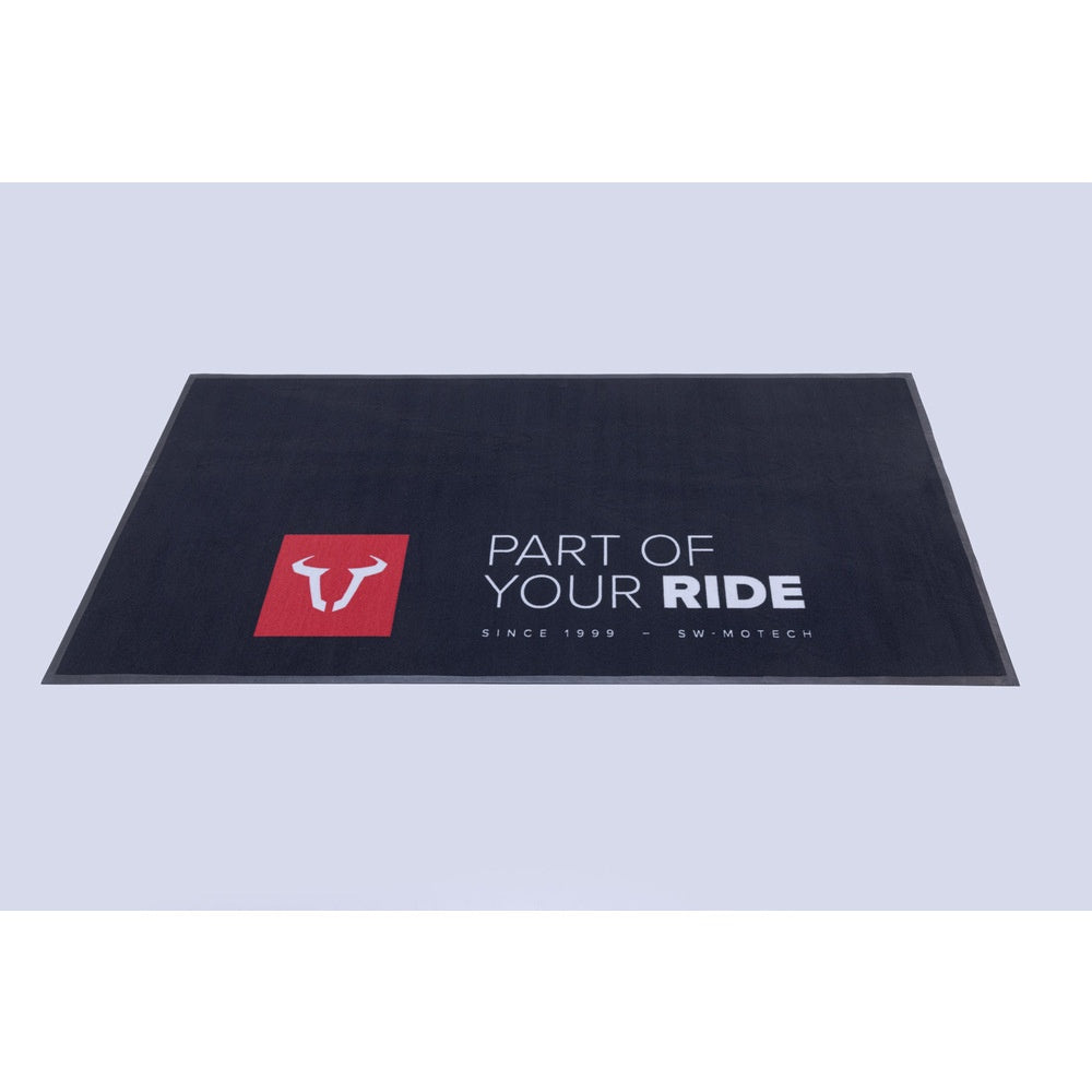 SW-Motech Bike Carpet - Black with White/Red Imprint