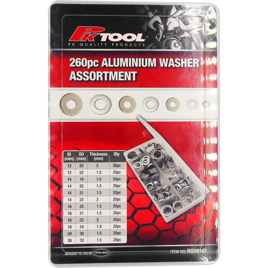 UPKAW - ALLUMINIUM WASHER ASSORT (260 PIECE)